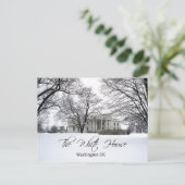 Het Witte Huis op een sneeuwdag in Washington DC Briefkaart (Staand voorkant)
