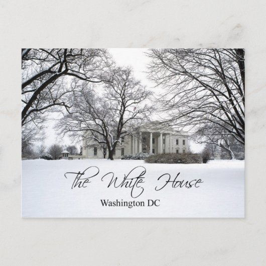 Het Witte Huis op een sneeuwdag in Washington DC Briefkaart (Voorkant)