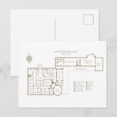 Het Witte Huis plattegrond eerste verdieping West Briefkaart (Voorkant / Achterkant)