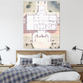 Het Witte Huis President Washington D.C. Plan Canvas Afdruk (Insitu (Slaapkamer))