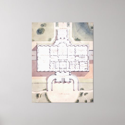 Het Witte Huis President Washington D.C. Plan Canvas Afdruk (Voorkant)