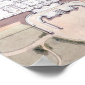 Het Witte Huis President Washington D.C. Plan Poster (Hoek)