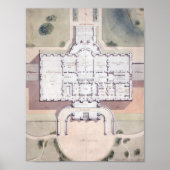Het Witte Huis President Washington D.C. Plan Poster (Voorkant)