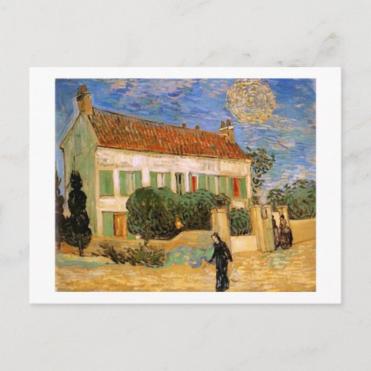 Het Witte Huis 's nachts, Van Gogh Fine Art Briefkaart (Voorkant)
