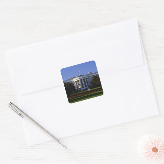 Het Witte Huis Vierkante Sticker (Envelop)