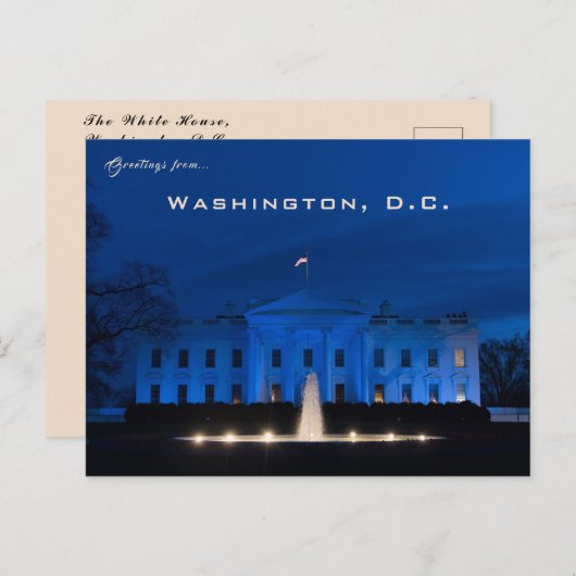 Het Witte Huis Washington D.C. Briefkaart (Voorkant / Achterkant)