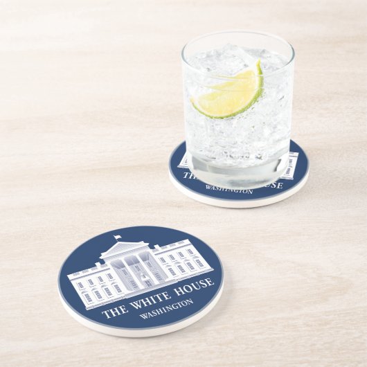 HET WITTE HUIS ZANDSTEEN ONDERZETTER (Zijkant)