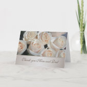 Het witte Huwelijk van roomrozen dankt u Bedankkaart (Voorkant)