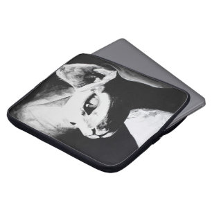 Het witte Kat Pet Black met haarloze kreeft Laptop Sleeve