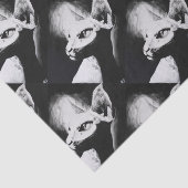 Het witte Kat Pet Black met haarloze kreeft Tissuepapier (Detail)