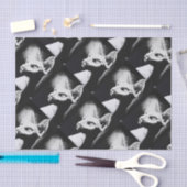 Het witte Kat Pet Black met haarloze kreeft Tissuepapier (Craft)