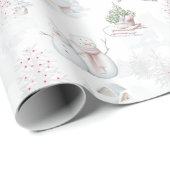 Het witte kerstadorp cadeaupapier (Rol Hoek)