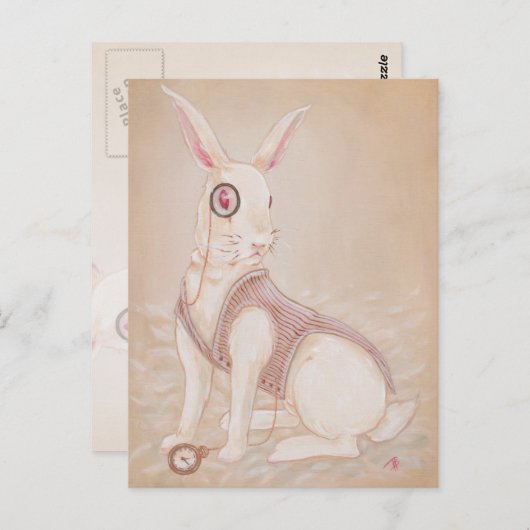 Het witte konijn - Alice in wonderland briefkaart (Voorkant / Achterkant)