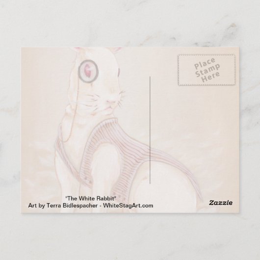 Het witte konijn - Alice in wonderland briefkaart (Achterkant)