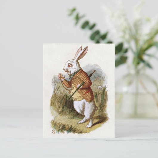 Het witte konijn - Alice in Wonderland Briefkaart (Staand voorkant)