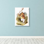 Het witte konijn - Alice in Wonderland Canvas Afdruk (Insitu (Houten vloer))