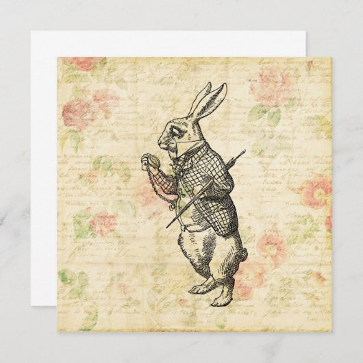 Het witte konijn Alice in Wonderland  Kunst Kaart (Voorkant / Achterkant)