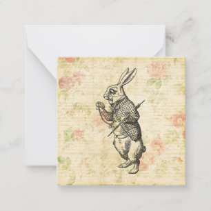 Het witte konijn Alice in Wonderland Kunst Notitiekaartje
