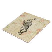 Het witte konijn Alice in Wonderland  Kunst Tegeltje (Zijkant)