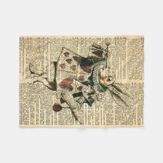 Het witte konijn Alice in Wonderland Throw Blanket Fleece Deken (Voorkant (Horizontaal))