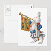 Het witte konijn blaast zijn hoorn briefkaart (Voorkant / Achterkant)