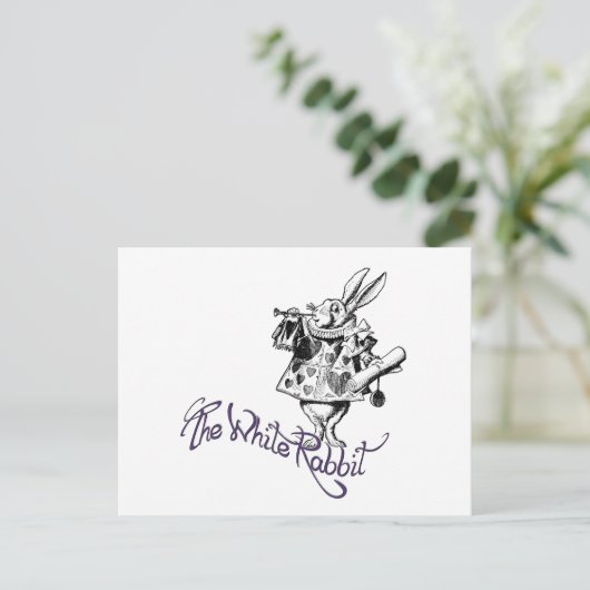 Het witte konijn briefkaart (Staand voorkant)