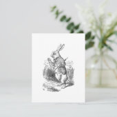 Het witte konijn controleert zijn horloge kaart (Staand voorkant)