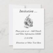 Het witte konijn controleert zijn horloge kaart (Achterkant)