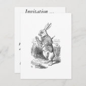 Het witte konijn controleert zijn horloge kaart (Voorkant / Achterkant)