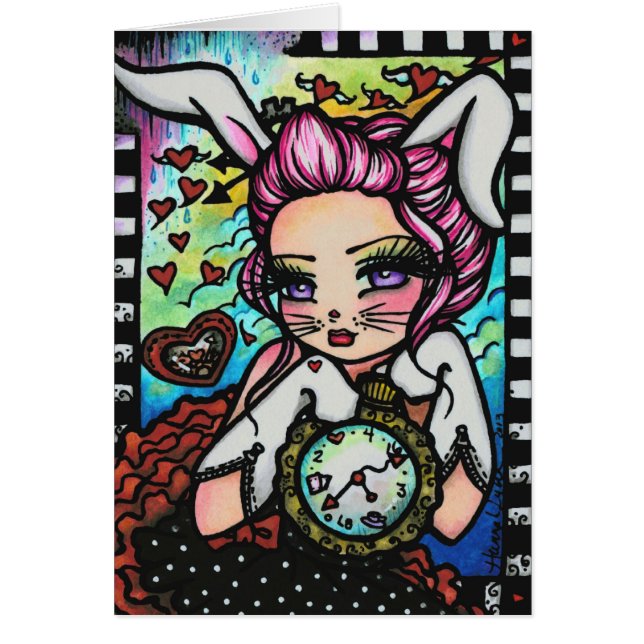 Het witte konijn hoort Alice Wonderland Fantasy (Voorkant)