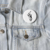 Het witte konijn is geïnkt ronde button 5,7 cm (In situ)