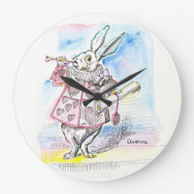 Het witte konijn luidt de tijd in