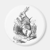 Het witte konijn met horloge magneet (Voorkant)