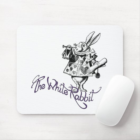 Het witte konijn muismat (Met muis)