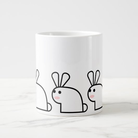 Het witte konijn (Multi) Grote Koffiekop (Voorkant)