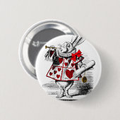 Het witte konijn ronde button 5,7 cm (Voorkant /achterkant)