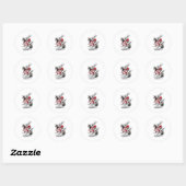 Het witte konijn ronde sticker (Vel)