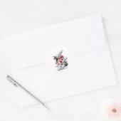 Het witte konijn ronde sticker (Envelop)