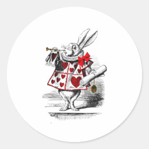 Het witte konijn ronde sticker