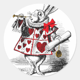 Het witte konijn ronde sticker