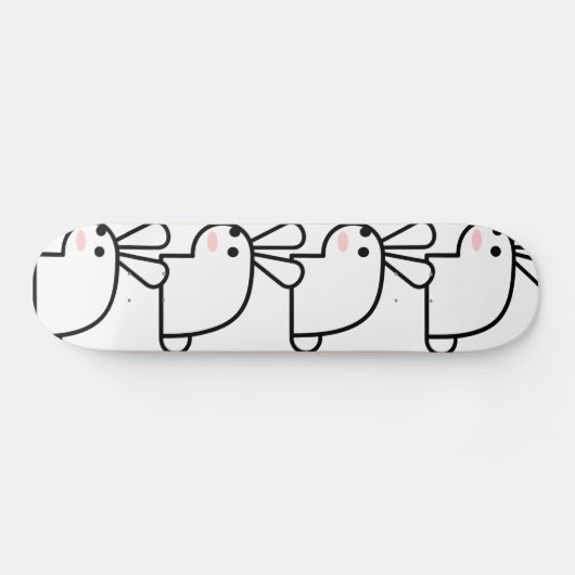 Het witte konijn skateboard (Horizontaal)