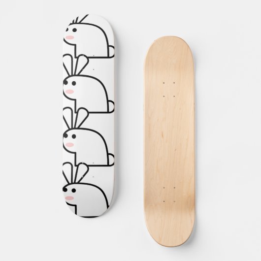 Het witte konijn skateboard (Voorkant)