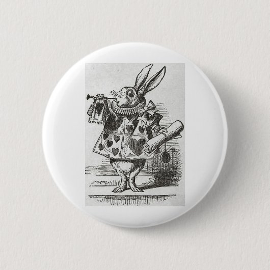 Het witte konijn van Alice in Wonderland Ronde Button 5,7 Cm (Voorkant)