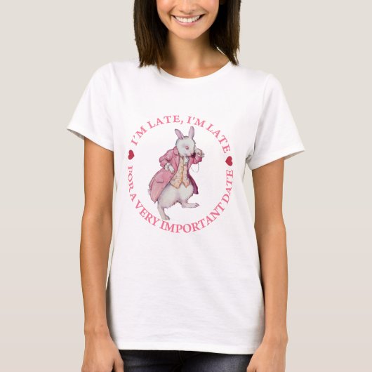 Het witte konijn van Alice in Wonderland T-shirt (Voorkant)