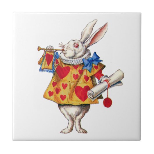 Het witte konijn van Alice in Wonderland Tegeltje (Voorkant)