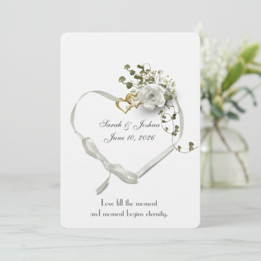 Het Witte Koolstof van het huwelijk Hart met de Ui Kaart (Staand voorkant)