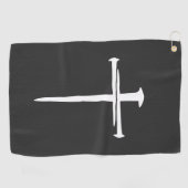 Het Witte Kruis van de Drie Spijkers Christelijk Golfhanddoek (Horizontaal)