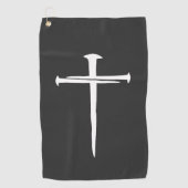Het Witte Kruis van de Drie Spijkers Christelijk Golfhanddoek (Voorkant)