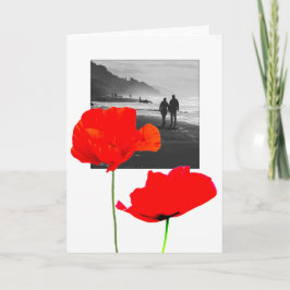 Het witte Lijst van de Foto met papavers Bedankkaart