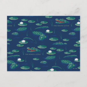 Het witte Lotus Alligator Lagoon patroon Briefkaart